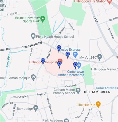 01895 238282. . Tudor centre hillingdon hospital map
